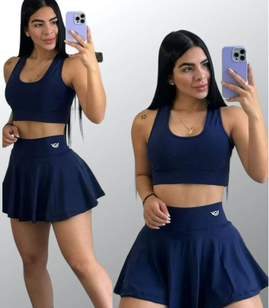 Conjunto Top/Crop Top+Enagua Short VUELO