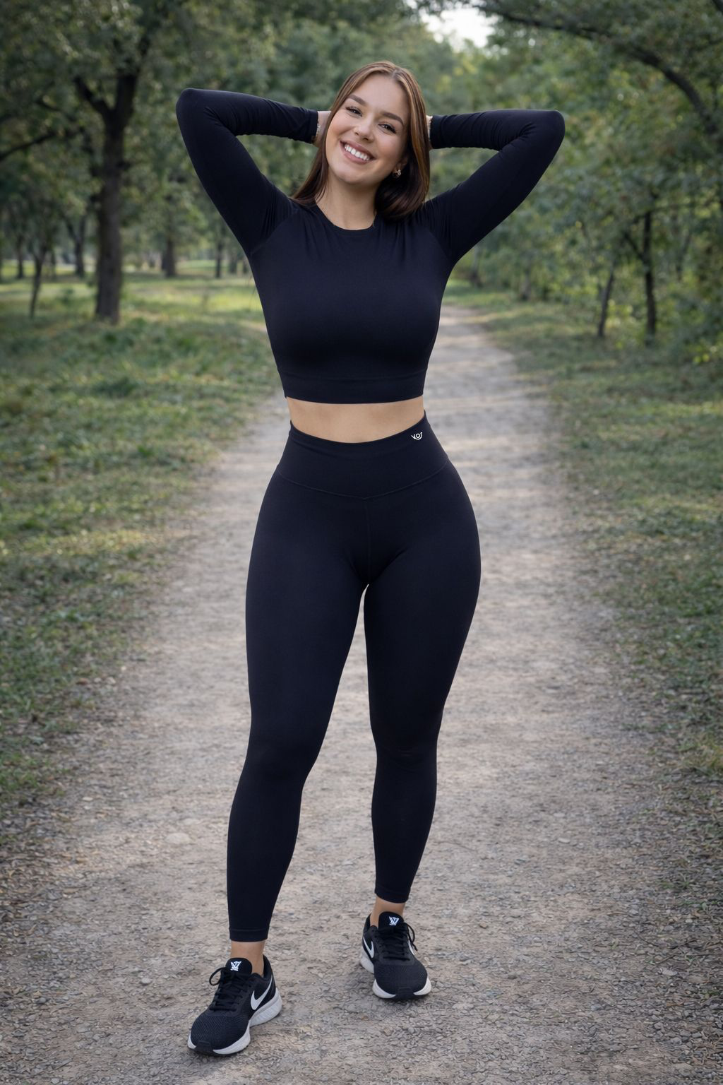 Conjunto Crop Top Manga Larga+Licra